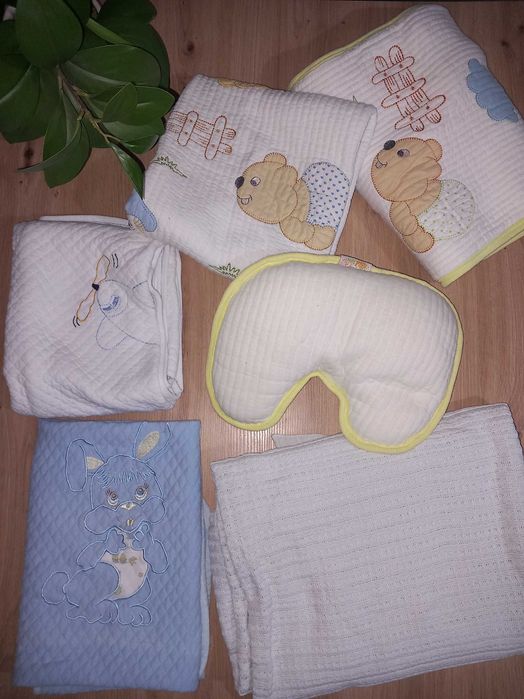Коплект за количка / Бебешки пелени / одеяла - памучни / муселинови