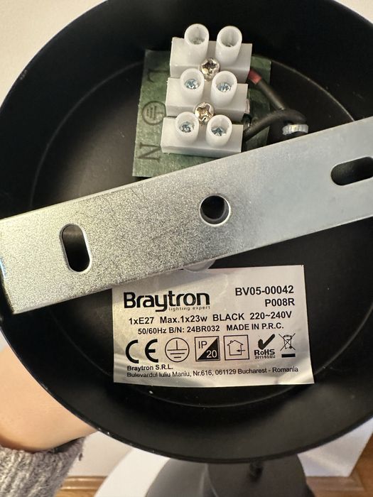 Pendul Braytron BR-BV05-00042, 1xE27, negru