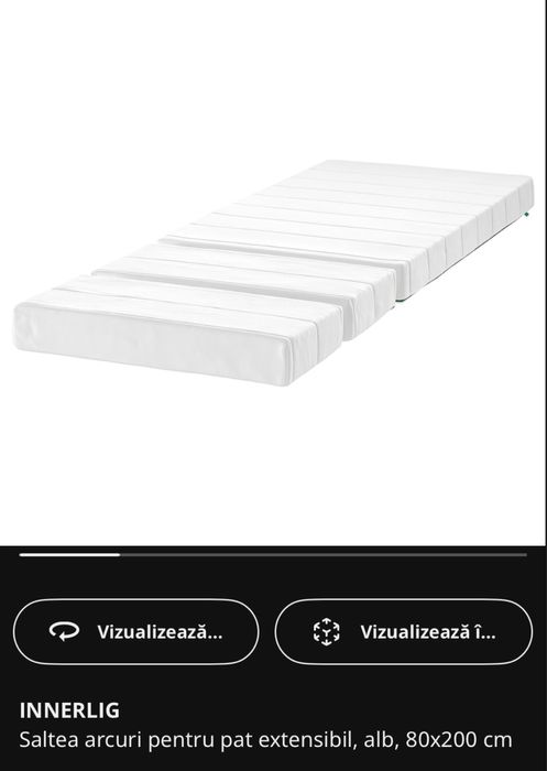 Pat IKEA Minnen extensibil + somiera + saltea (2 paturi/bucati)
