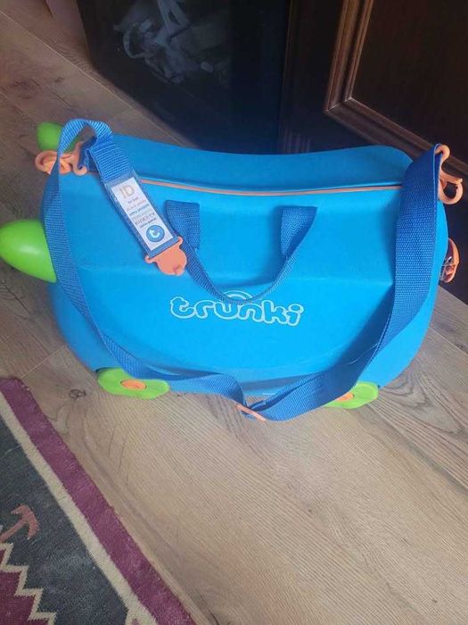 Valiză pentru copii trunki albastru/verde