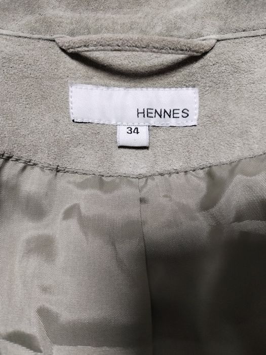 Pardesiu /trench  piele întoarsă xs verde Hm