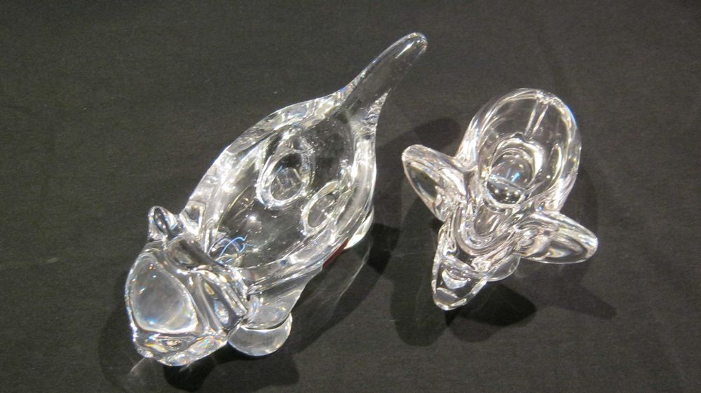 Cristal exclusiv,rar,unicat,JANNES LE CHATEL,manufactura,2 piese.
