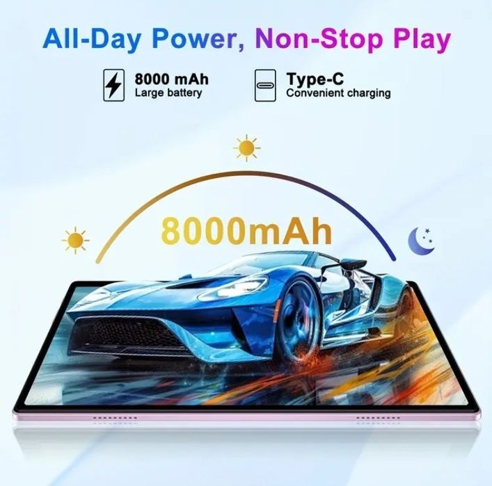 Нов таблет DEERTiME с Android 15, 10.1", 30GB RAM, 128GB ROM 1TB, 8-яд