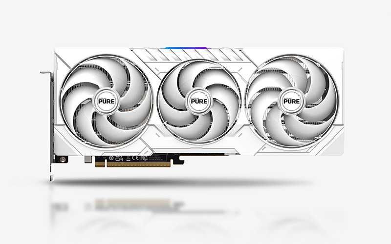 ; Видеокарта SAPPHIRE Pure AMD RADEON RX9070 16Gb white