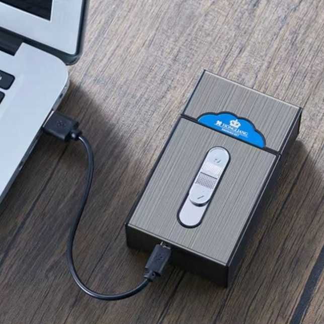Зажигалка usb+портсигар