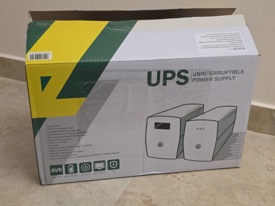 Ups Braun 1000VA 600W nou, 3 prize schuko