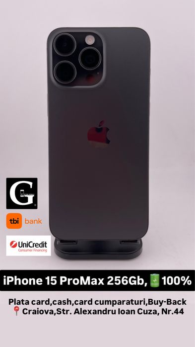 iPhone 15 ProMax 256gb,100% |•| G Store Mobile