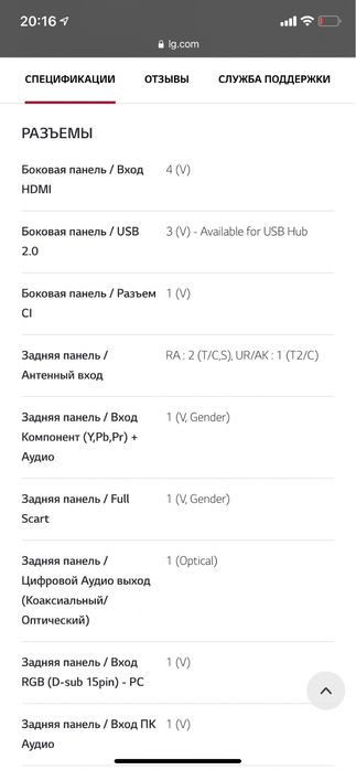 Телевизор  LG б/у