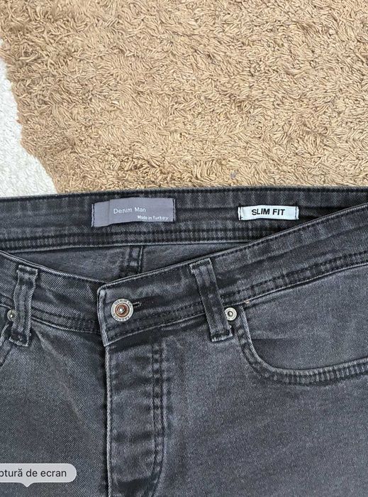 Blugi Bărbați Denim Man Slim Fit Gri Inchis / Negru Mărimea S - EUR38 -