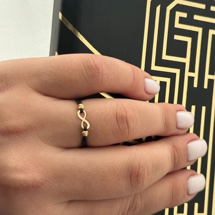 Bratari snur Infinit si bilute din Aur 14k
