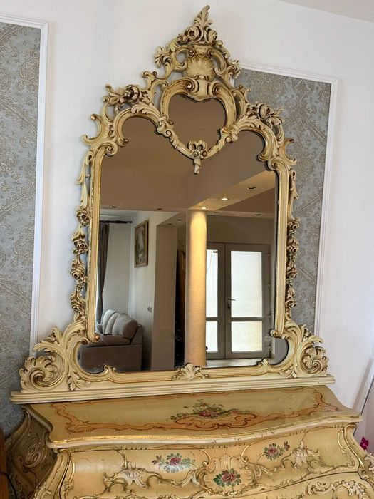 Set Venețian Oglindă cu Comodă, pentru living room, exemplar nobil