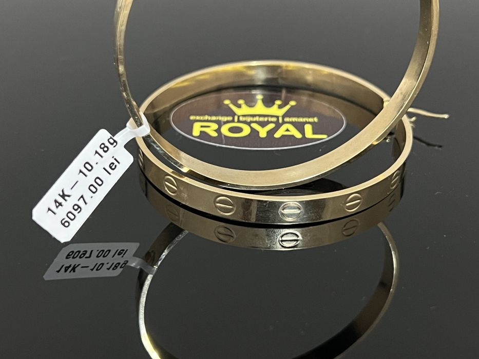 Bijuteria Royal CB : Cercei mari rotunzi aur 14k 585 10,18 grame