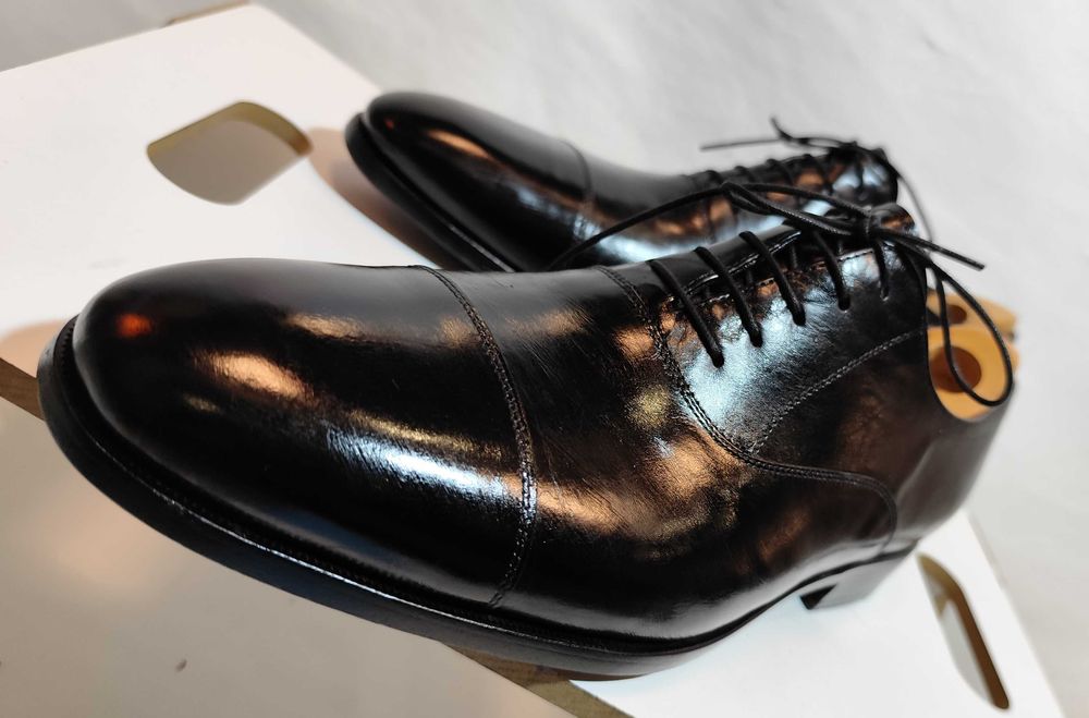Pantofi oxford 44 44.5 de lux Scarosso lucrati manual piele naturala