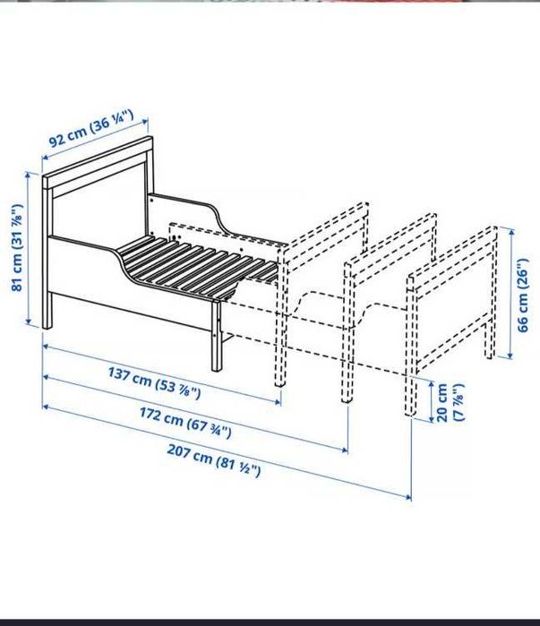 Pat copil Ikea 80*200 SUNDVIK