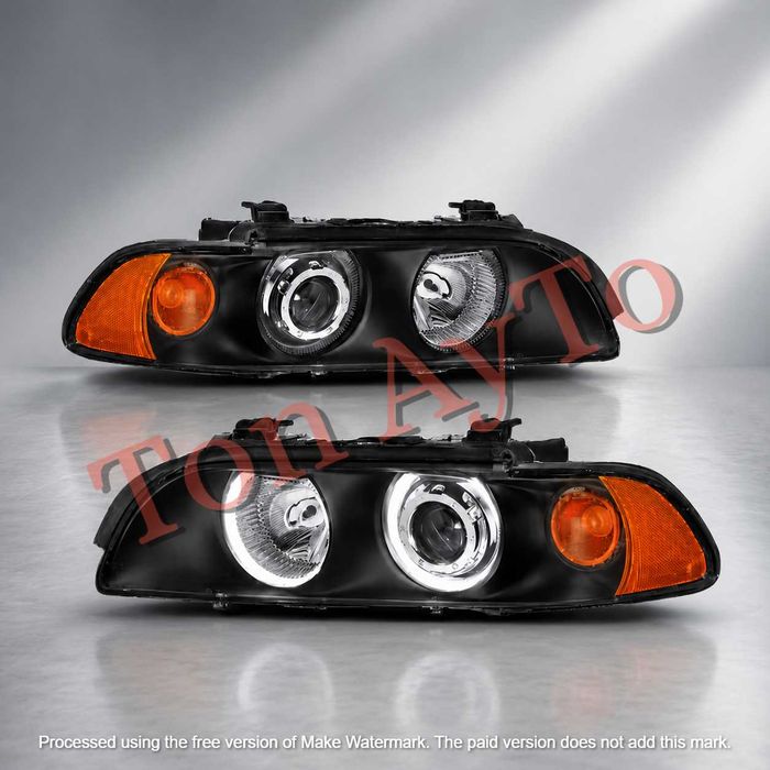Тунинг Фарове Angel Eyes за BMW E39 1997–2003 Черни Рефлекторни Комплект С Включени Крушки
