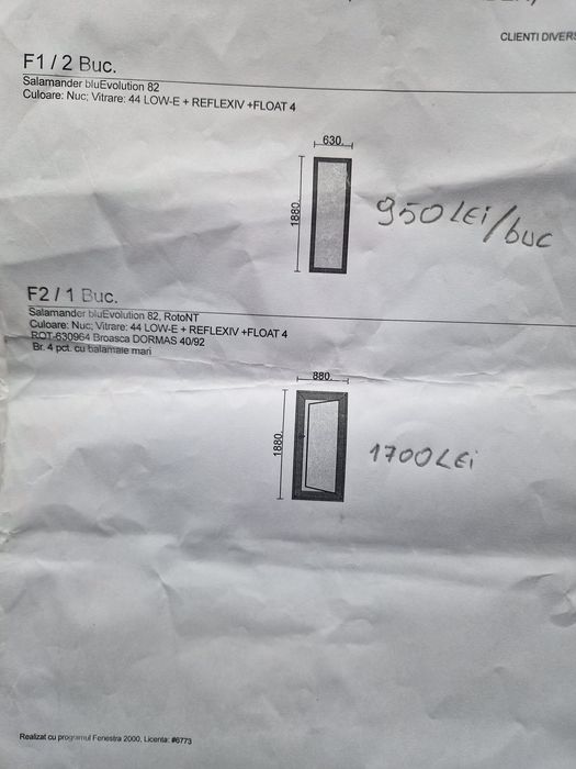 Vând o ușă și două geamuri termopan