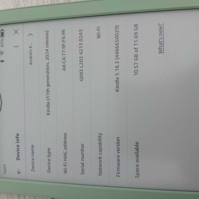 E-book Amazon Kindle generația 11