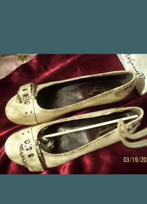 Balerini eleganti Stefany piele gri argintiu mar 40