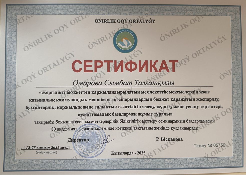 Бухгалтер ип/тоо/налоги