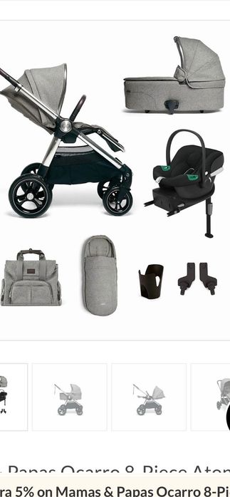 Cărucior 3 in 1  mamas and papas occaro +scoica cybex cu isofix