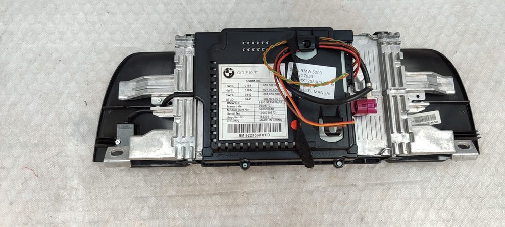 DISPLAY CENTRAL MULTIMEDIA / ECRAN MMI 7 BMW 5 SERIES F11 2010 / 2010–2013 / COD OEM 6550 9225706-03 / 65509266384 (5E2)