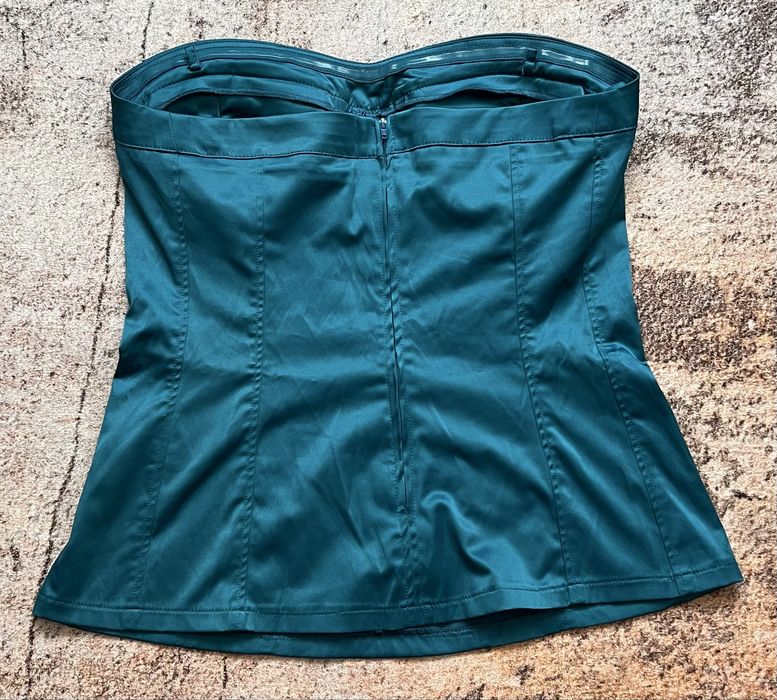 Corset satin turcoaz
