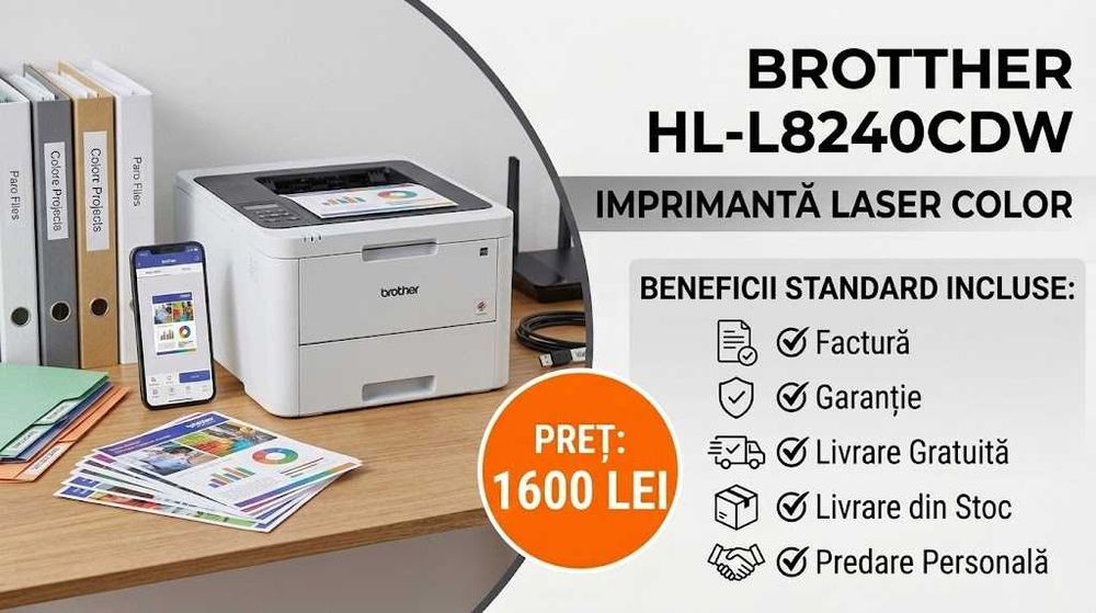 Brother HL-L8240CDW Laser Color – Wi-Fi, Duplex, Factură, Garanție