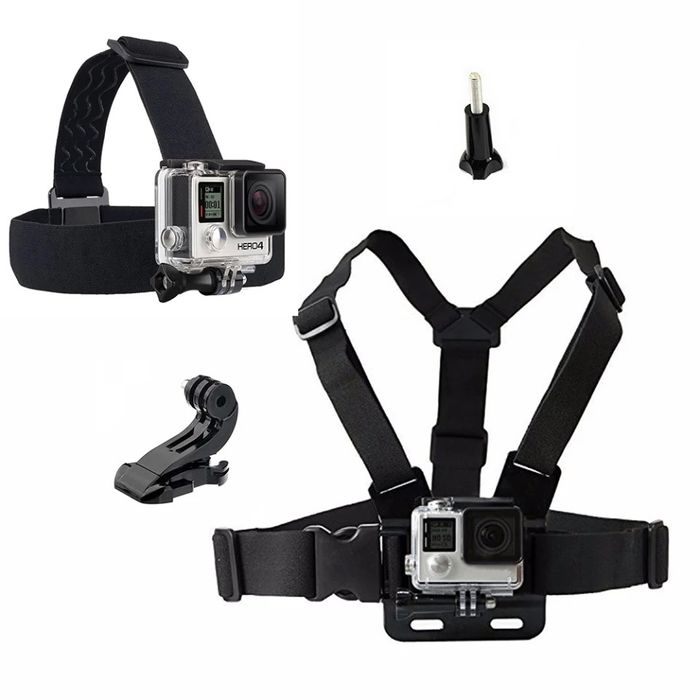 Комплект 3в1 стойка гърди и глава Gopro hero 3 4 5 6 7 8 9 екшън камер