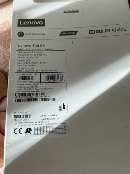 Lenovo Tab E8 Black
