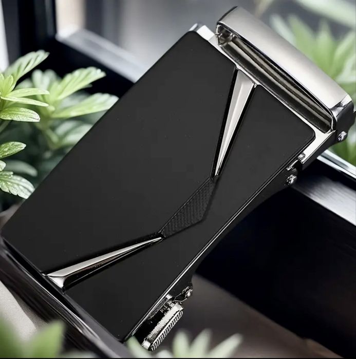 Мъжки официални колани с автоматична катарама/Естествена гланцова кожа