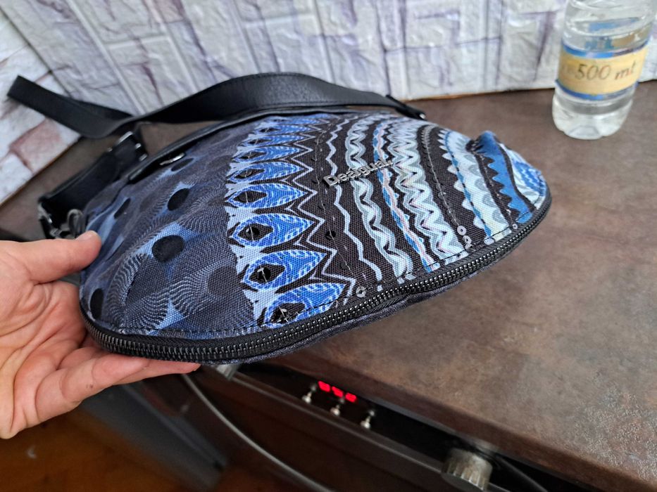 дамска чанта Desigual ,текстилна синя торба,