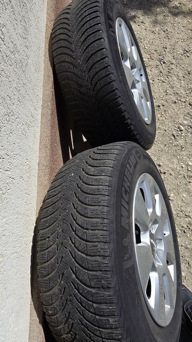 VÂND Set Complet Jante Originale Audi + Anvelope Iarnă Michelin Alpin — 225/60 R16