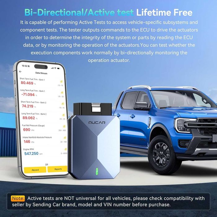 OBD2 скенер MUCAR BT200 Max Bluetooth AI диагностика