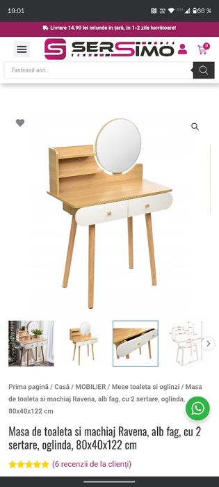 Măsuța de  machiaj