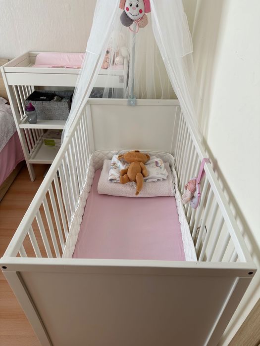 Бебешка кошара ИКЕА+шкаф за преповиване