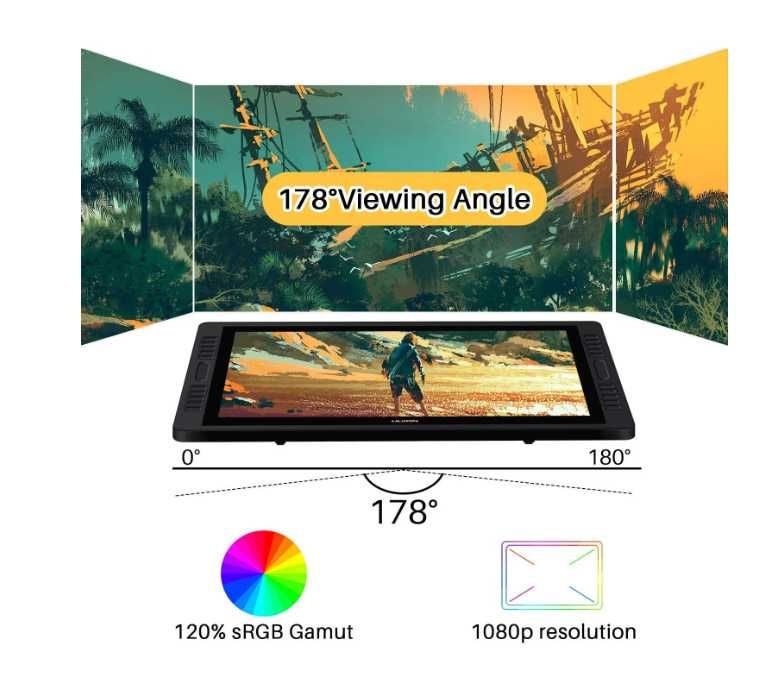 Tableta Grafica Display Huion Kamvas Pro 22 2019 IPS FHD 120sRGB Stylus PW500