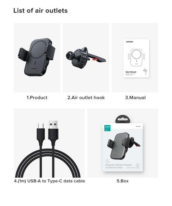 JOYROOM JR-ZS295 Магнитный Авто Держатель MagSafe iPhone 14/ 15 series