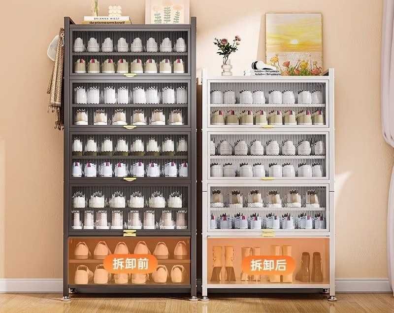 Koridor uchun oyoq kiyim javoni metall ko‘p darajali shkaf