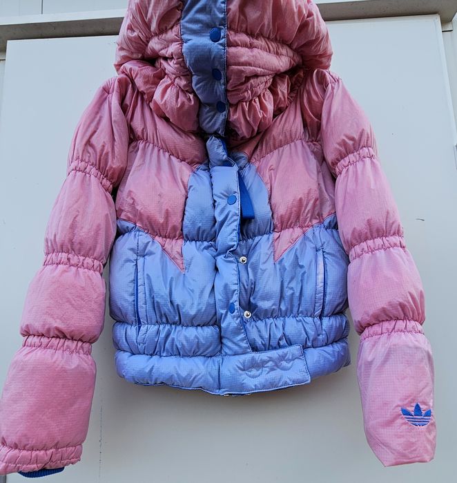 Adidas уникално дамско яке с гъши пух и пера и голяма яка С/М размер
