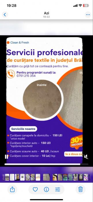 Curatare canapele/saltele/auto