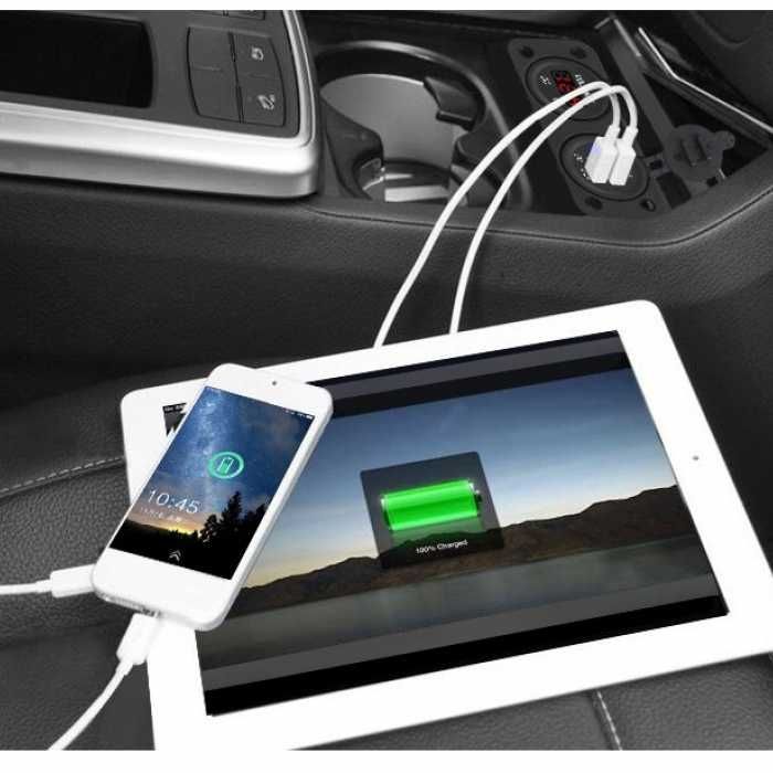 Волтметър с 2 USB порта за кола