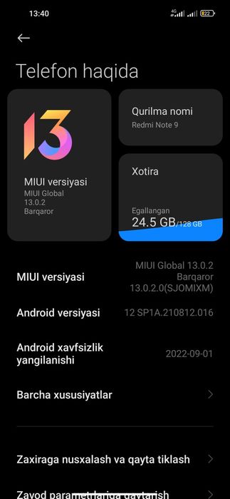 Redmi note 9 bo arzon 128 xotira