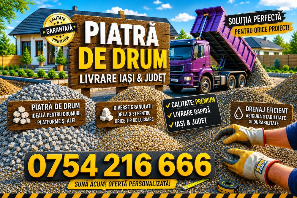 Piatra drum iasi, piatra concasata, piatra sparta, sort 16-32