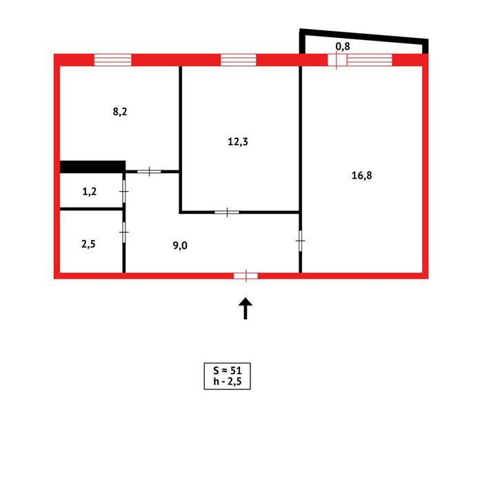 2 - комнатная УП рядом с Элемом ][