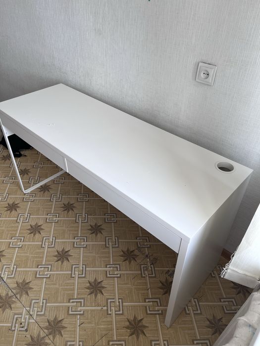 Белый loft Стол IKEA двойной с полками