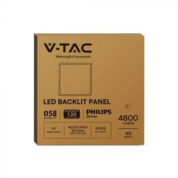 LED Панел 40W  60×60см за скрит монтаж V-tac с Philips Драйвер и 5г
