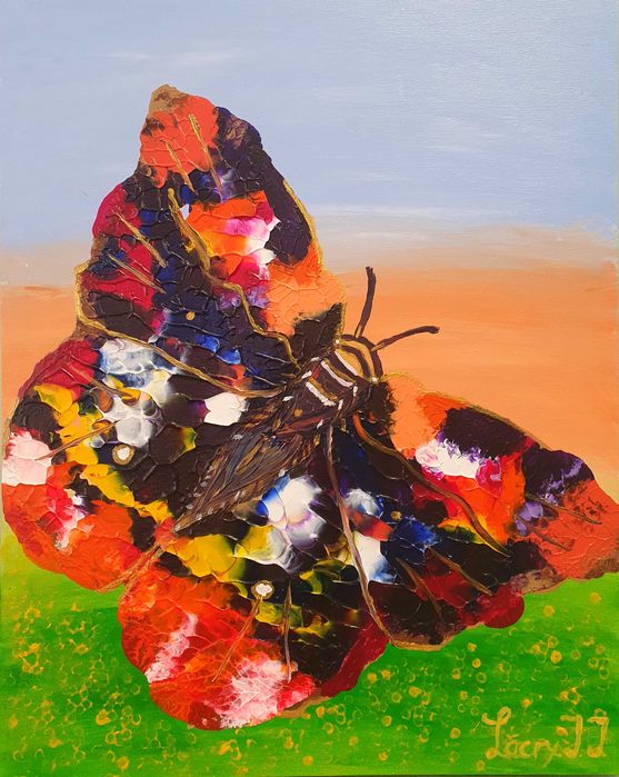 Tablouri de vânzare, picturi mixte realizate manual în acril pe pânză.