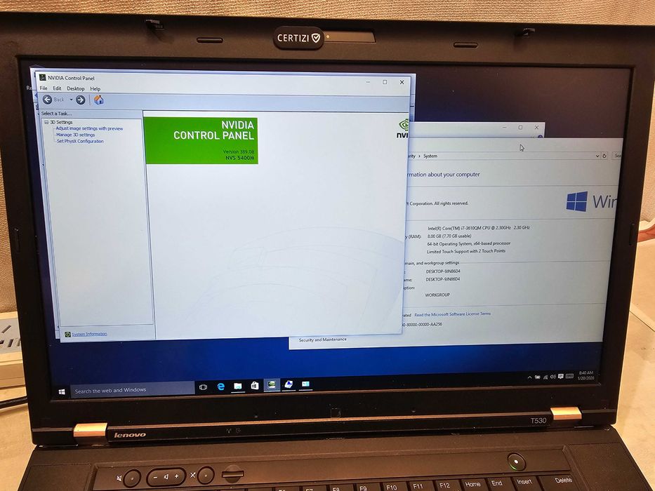 Lenovo Thinkpad T530 procesor intel i7 SSD "15.4