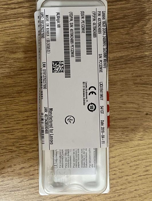 memorie RAM Lenovo laptop 16GB DDR4 2400 Mhz