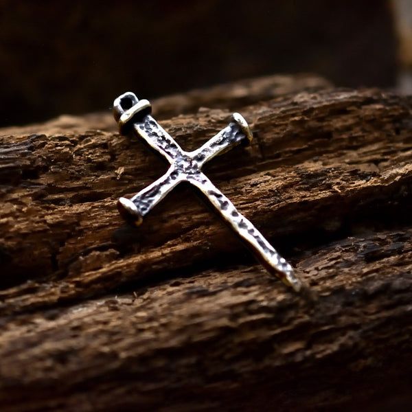 Сребърен кръст 925–мъжки медальон, бохо и рустик стил,символ на вярата